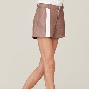 Vegan Leather striped shorts